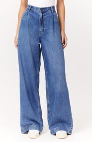 Scotch & Soda Pleated High Waist Wide Leg Trouser Jeans