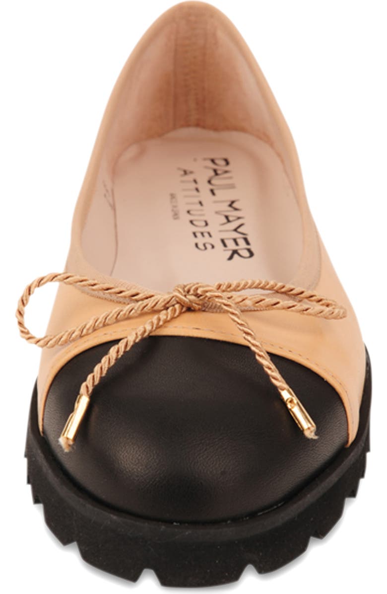 PAUL MAYER Bravo Lug Sole Ballet, Alternate, color, Black/ Beige Nappa Leather