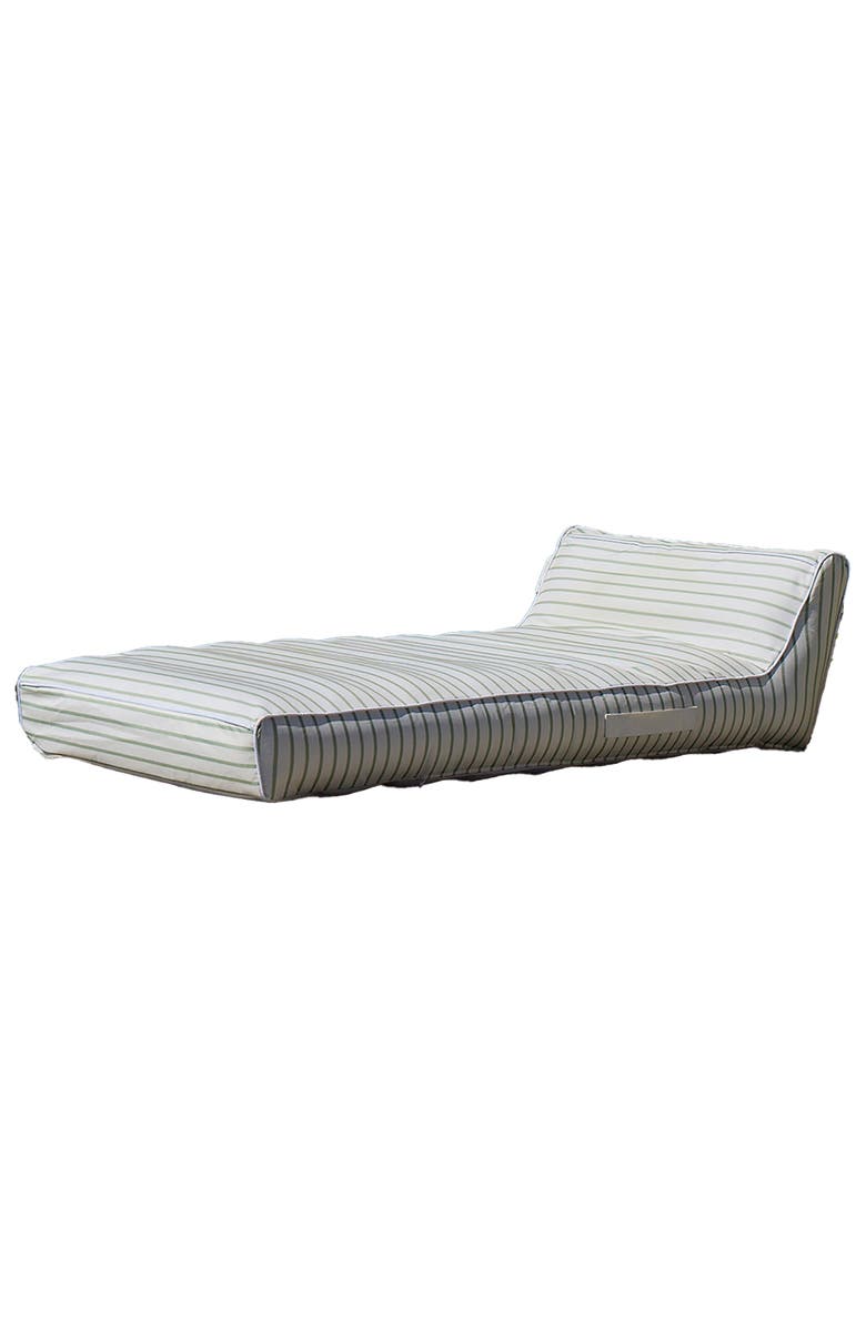 Sunnylife Luxe Lieon Lounger La Palma Sage Stripe Inflatable Pool Float, Main, color, 