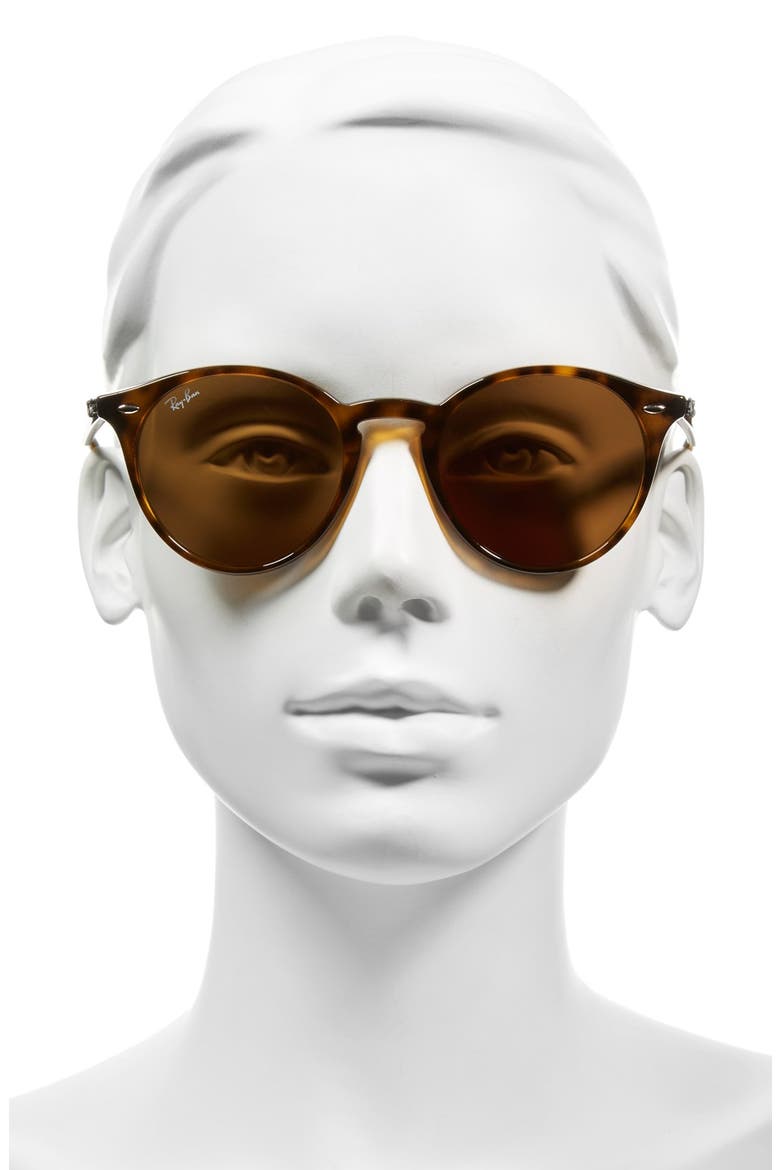 Highstreet 51mm Round Sunglasses, Alternate, color, DARK HAVANA