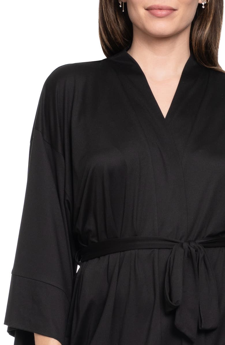 In Bloom by Jonquil Sevilla Satin Wrap, Alternate, color, Black