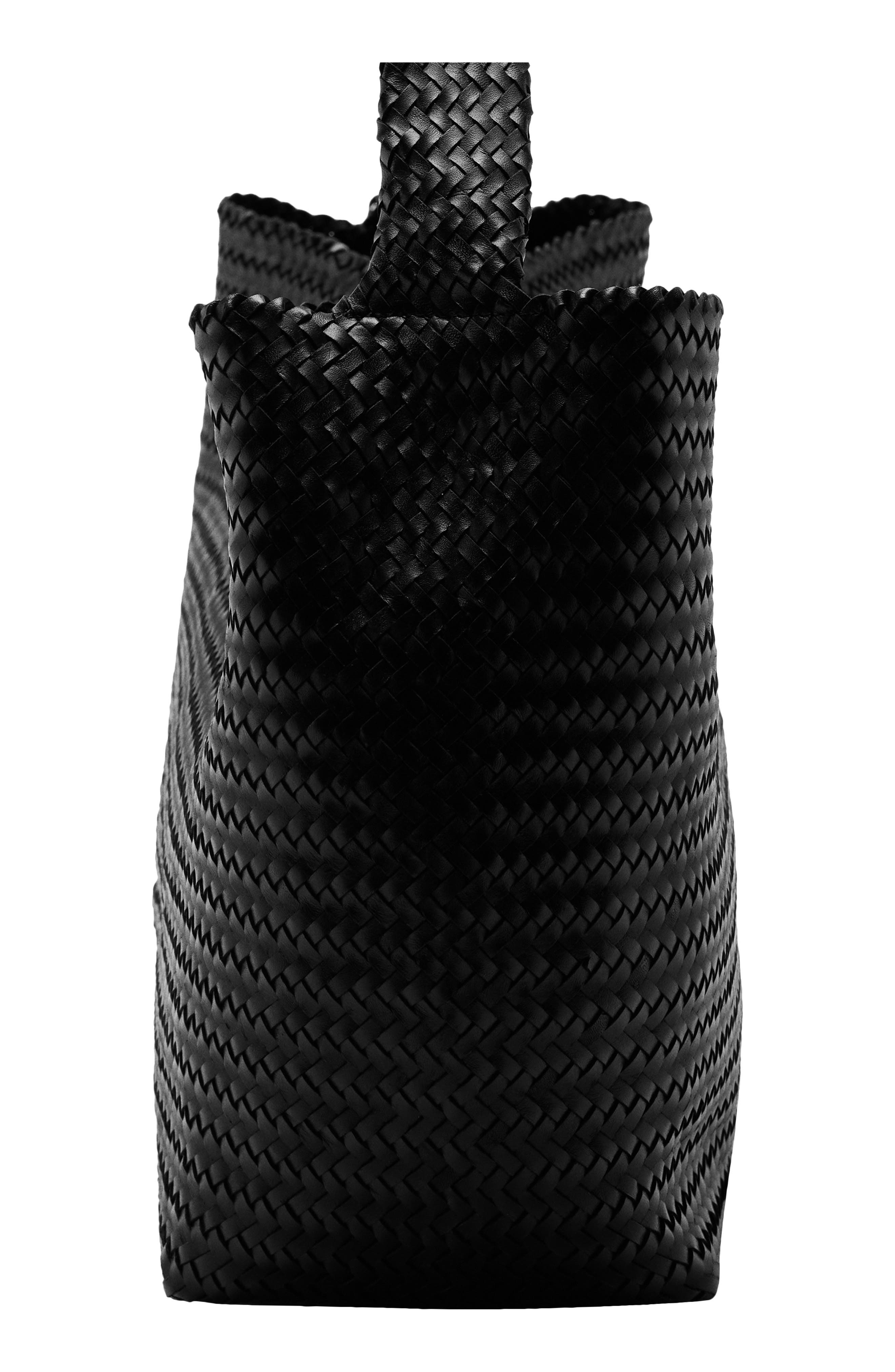 MANGO Braided Leather Bucket Bag, Alternate, color, 