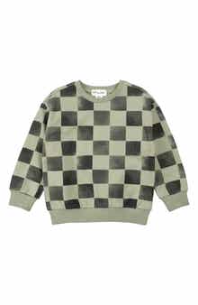 MILES THE LABEL Kids' Checkerboard Fleece Sweatshirt