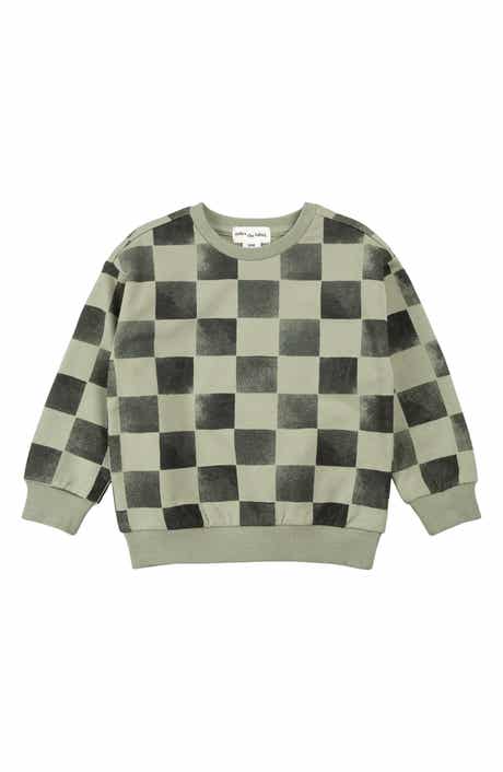 MILES THE LABEL Kids' Checkerboard Fleece Sweatshirt