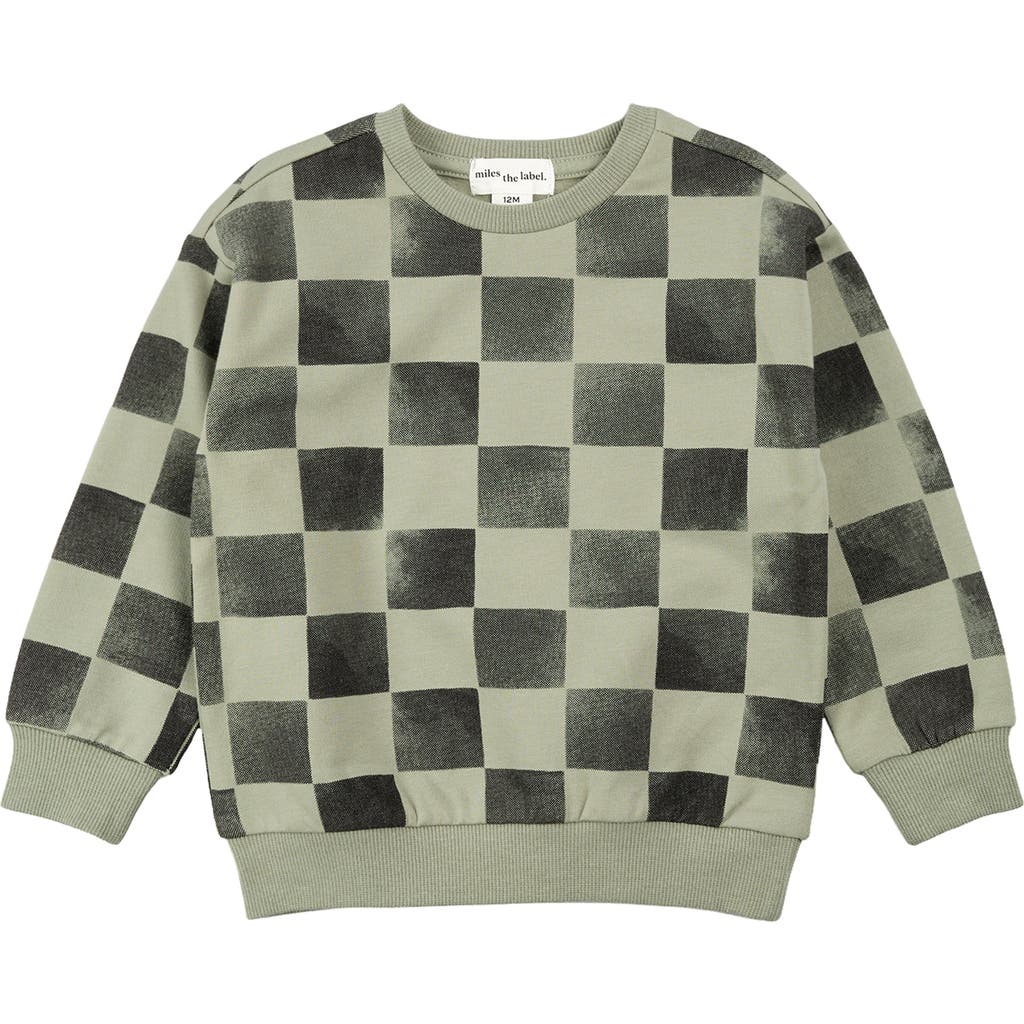 Miles The Label Kids' Checkerboard Fleece Sweatshirt In Multi