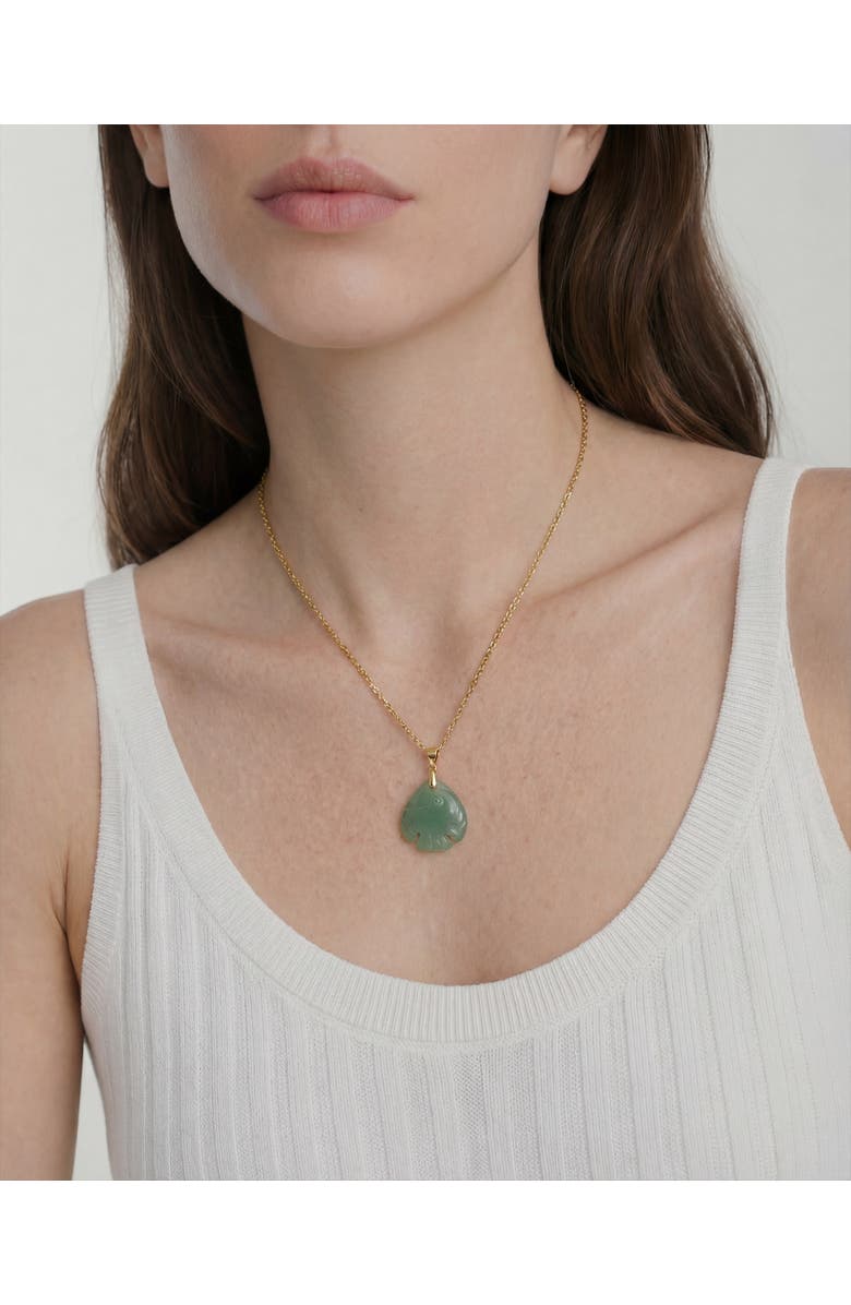 seree Zodiac collection Pisces Jade stone necklace, Alternate, color, Light Green
