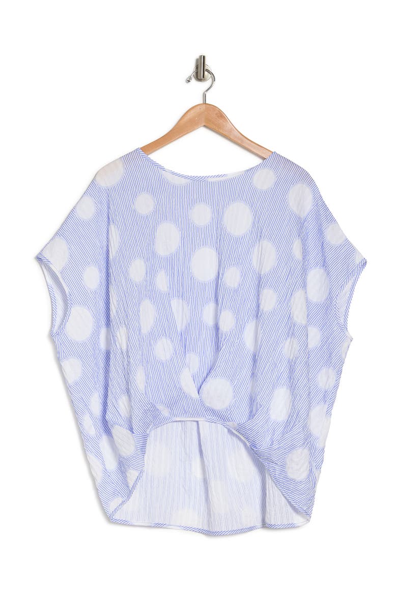 Pleated Hi-Low Hem Top, Alternate, color, NAVY