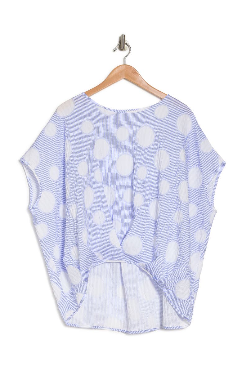 PATRIZIA LUCA Pleated Hi-Low Hem Top, Alternate, color, Navy