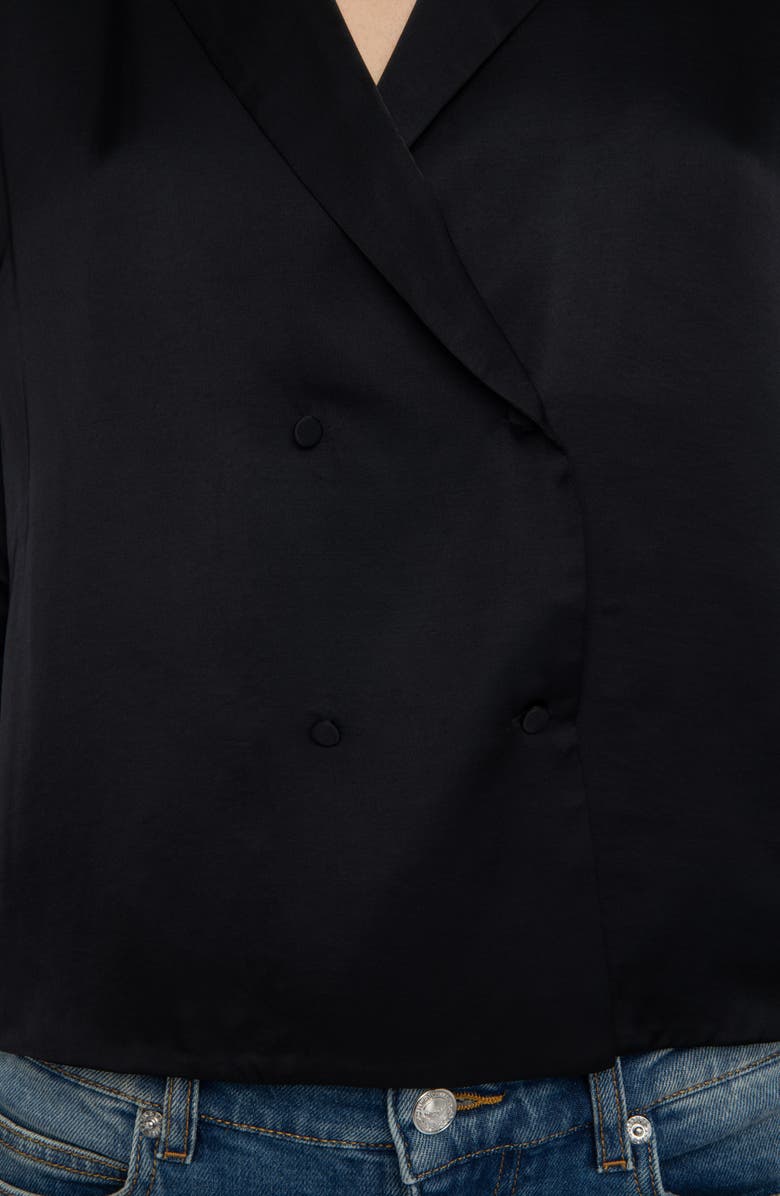 Zadig & Voltaire Tussi Satin Top, Alternate, color, Black