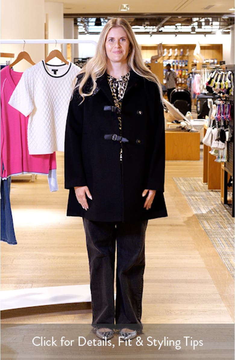 Buckle Detail Melton Wool Blend Coat, sales video thumbnail