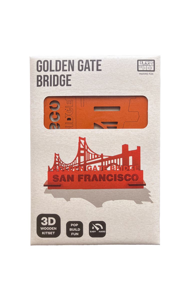 Little & Wood Woodlet Medium Golden Gate Bridge, 3D Wooden Kitset, Ages 6+, Alternate, color, Multicolored