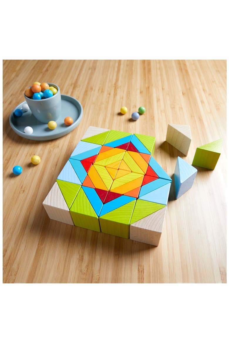 Mosaic 3D Wooden Arranging Game, Alternate, color, GREEN MULTI