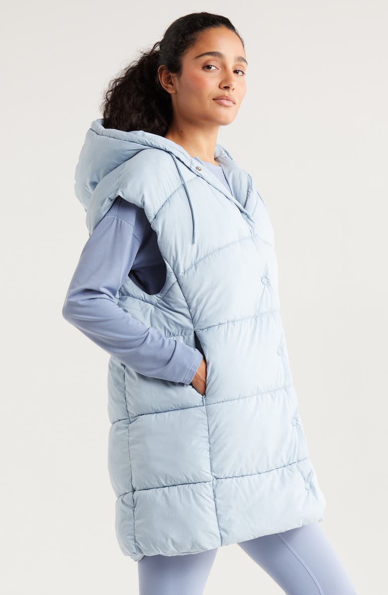 Longline Hooded Puffer Vest