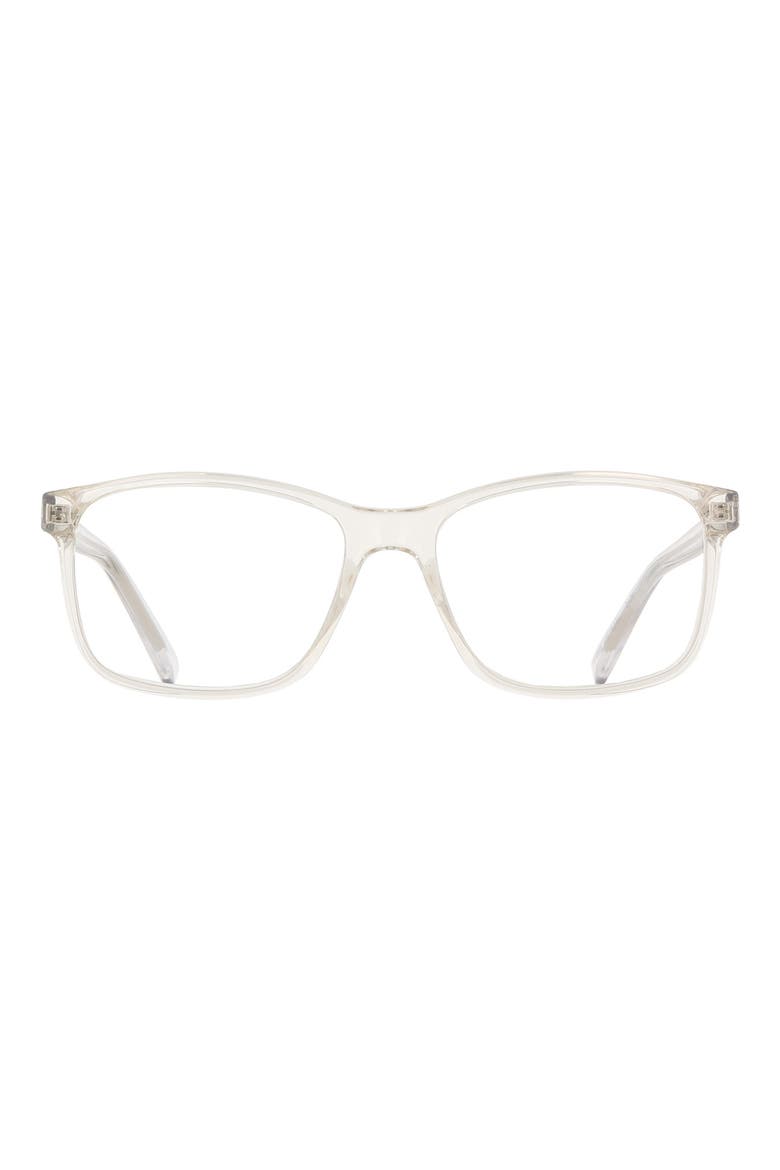 55mm Square Reading Glasses, Main, color, CRYSTAL CLEAR