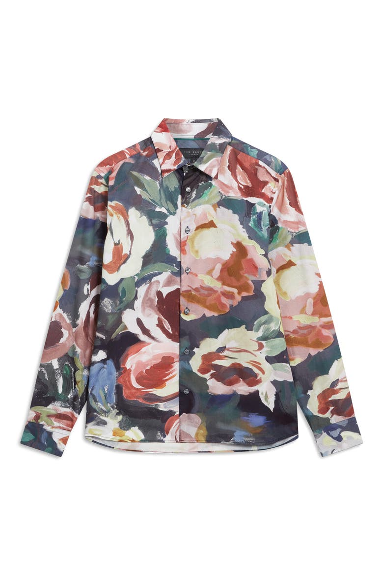 Brynhil Print Cotton Button-Up Shirt, Alternate, color, MULTICOLORED