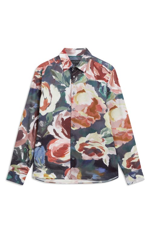 Ted Baker Brynhil Print Cotton Button-up Shirt In Multi