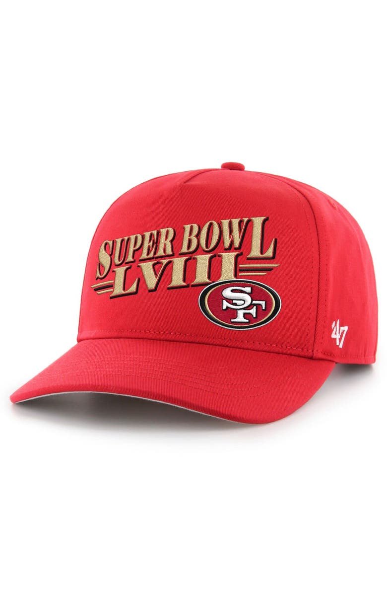 '47 Men's '47  Scarlet San Francisco 49ers Super Bowl LVIII Hitch Adjustable Hat, Main, color, 