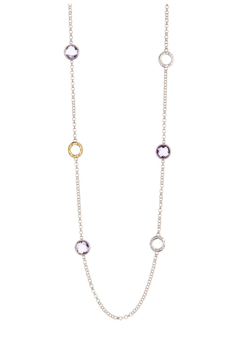 Gurhan 24K Gold Plated Sterling Silver Long Station Necklace, Main, color, 