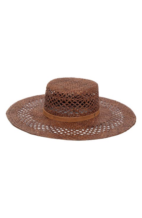 UPF 50+ Raffia Gambler Sun Hat