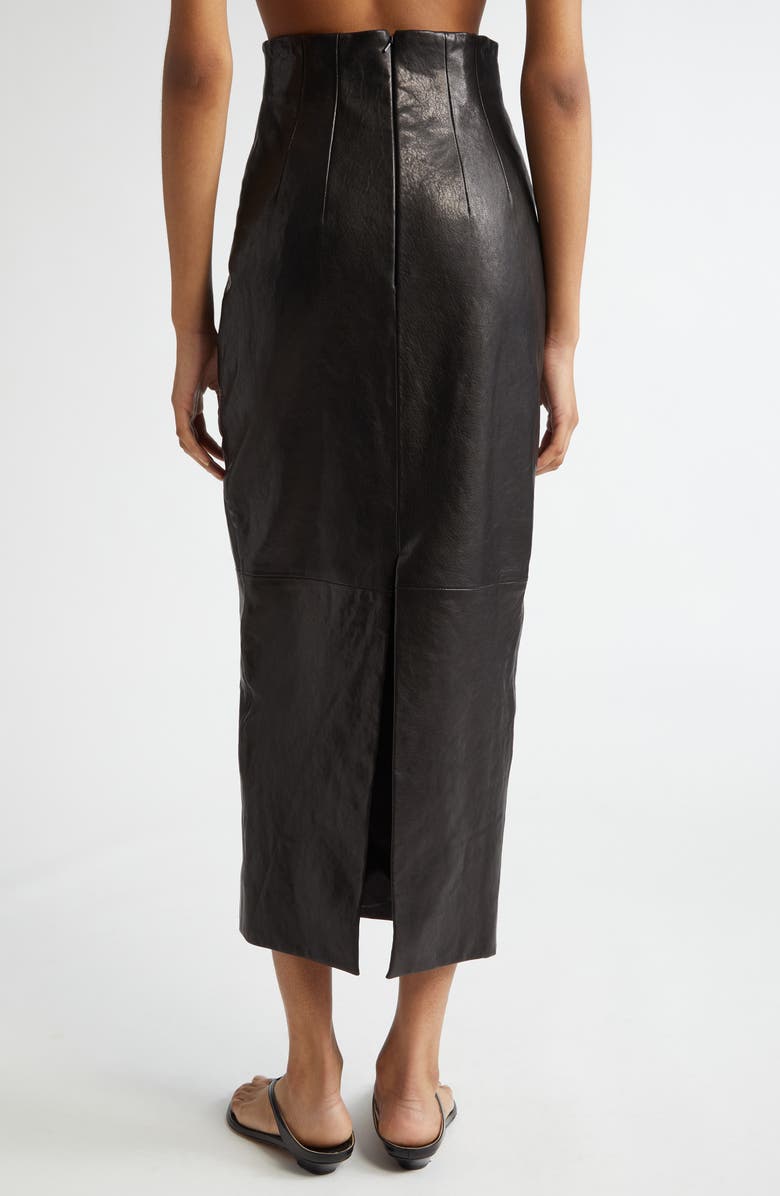 Khaite Loxley Lambskin Leather Pencil Skirt, Alternate, color,