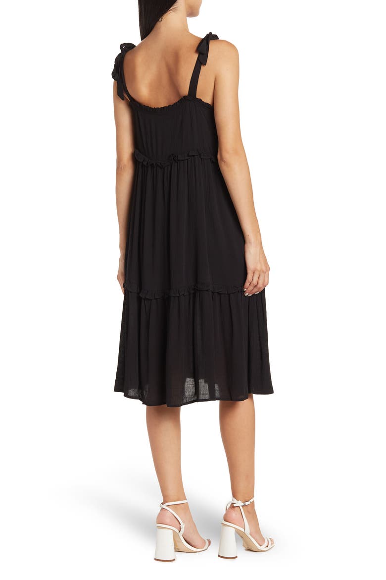 Tie Strap Tank Dress, Alternate, color, BLACK