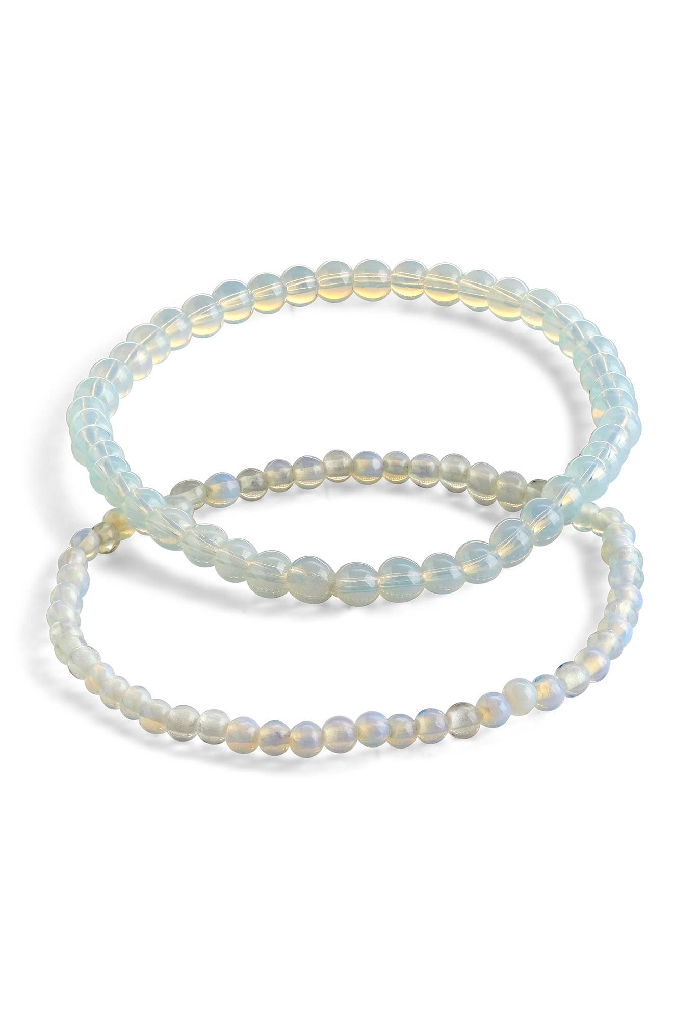 Sterling Forever Stone 2-Pack Beaded Stretch Bracelets