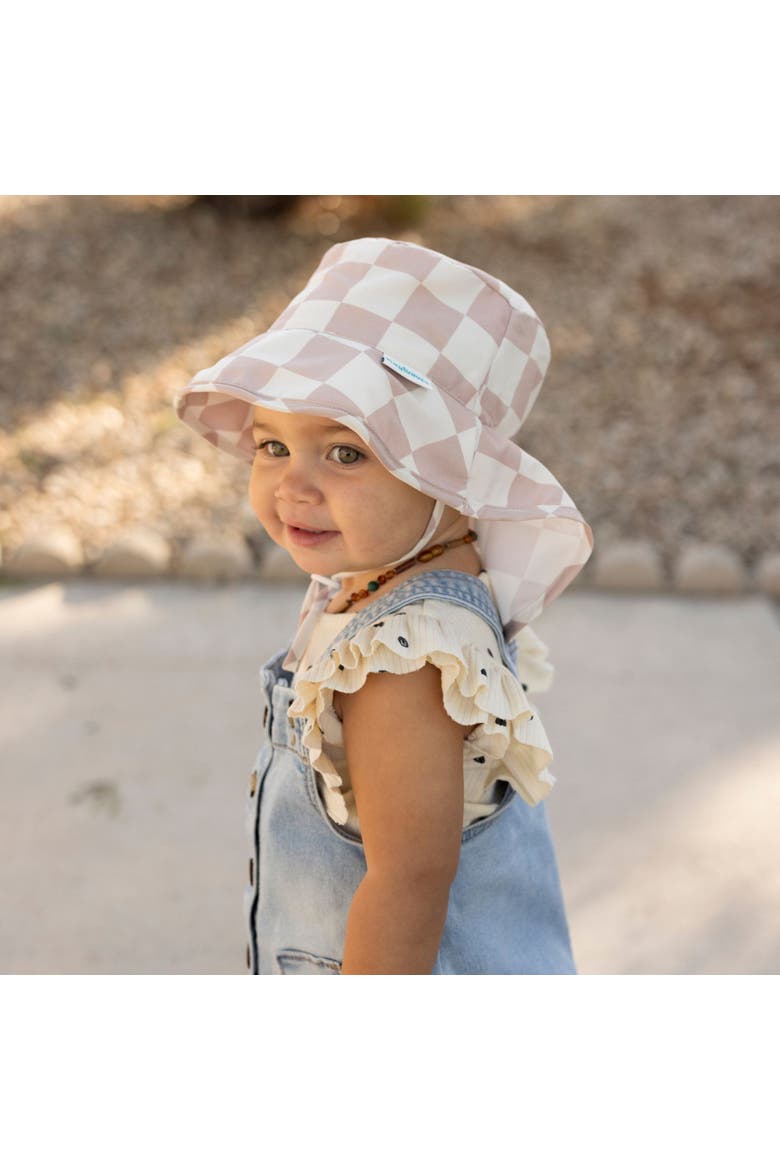 Baby UPF 50+  Sun Protection Flap Hat, Alternate, color, Beige Checkers