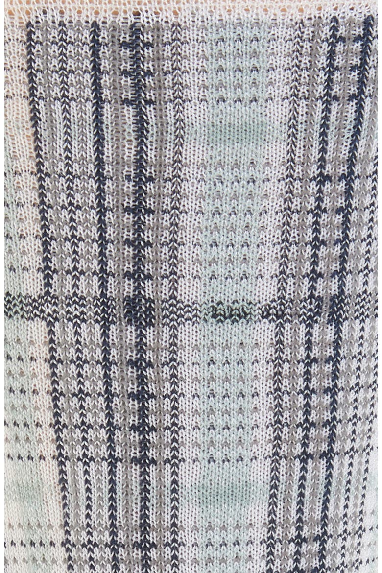 Plaid Jacquard Cotton Blend Socks, Alternate, color, WHITE