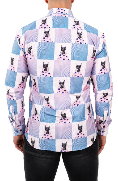 Maceoo Fibonacci Snoop Contemporary Fit Button-up Shirt In Pink