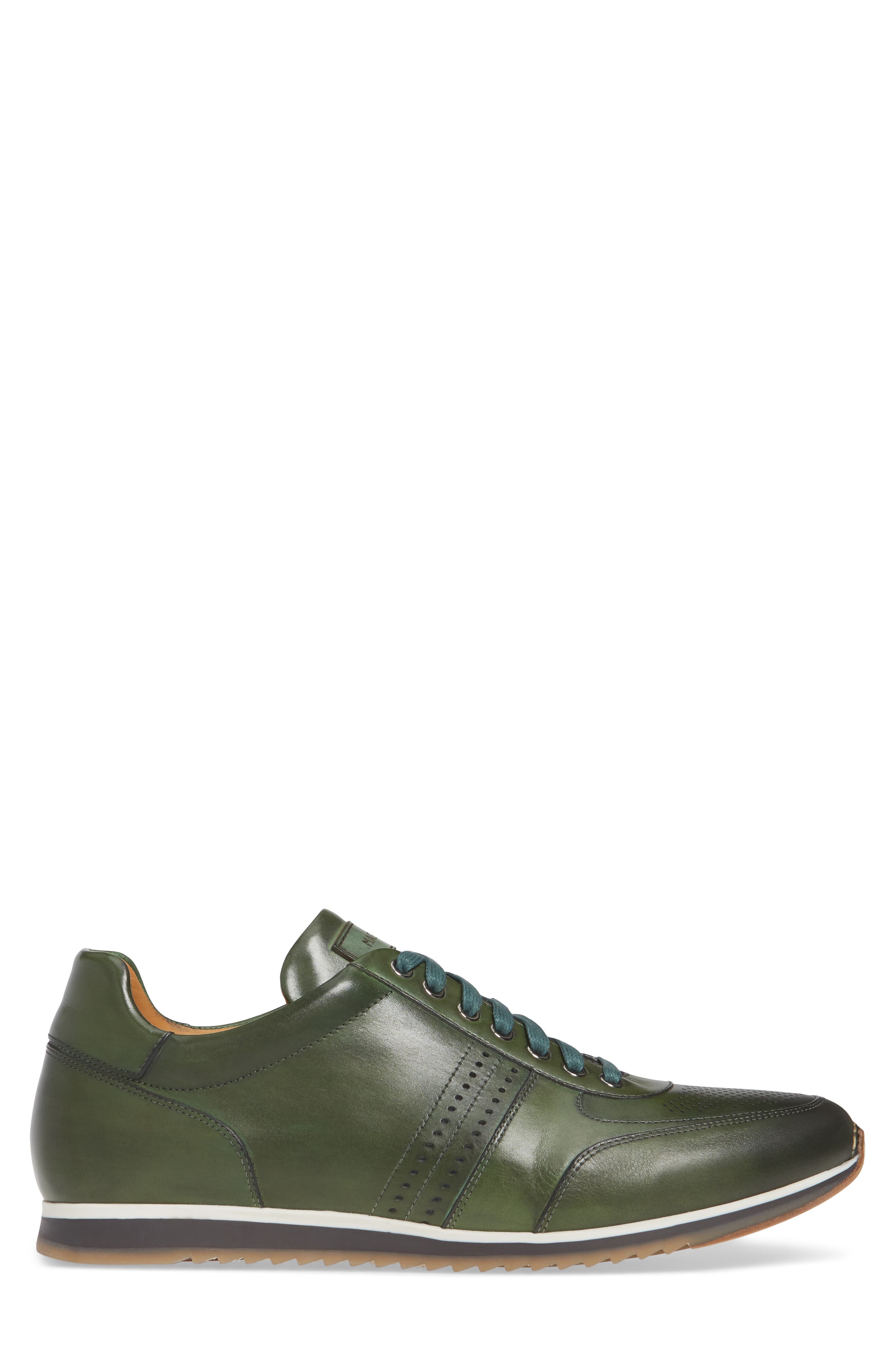Magnanni Marlow Sneaker, Alternate, color, Verde Leather