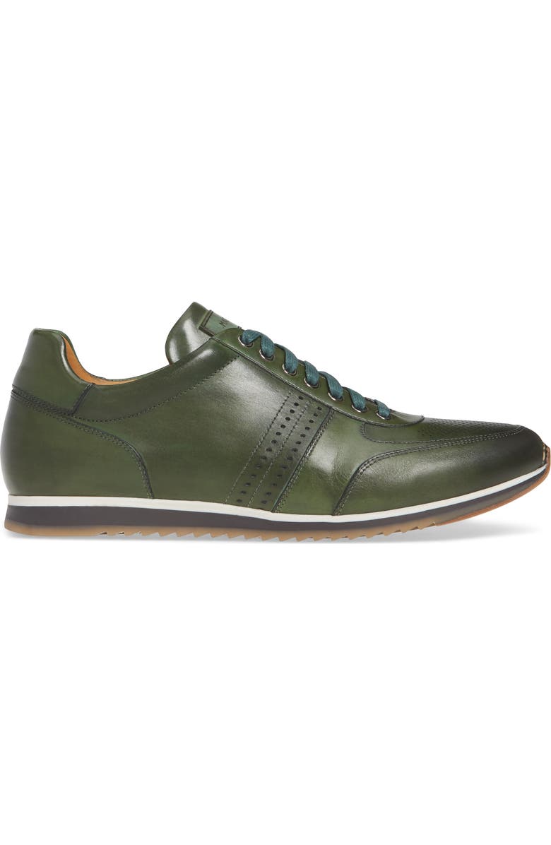 Magnanni Marlow Sneaker, Alternate, color, Verde Leather