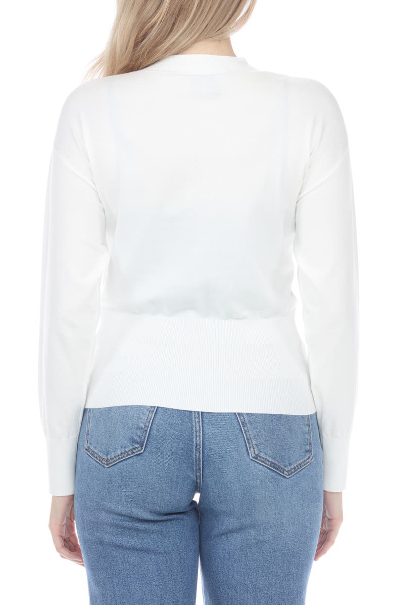 RAIN AND ROSE Embroidered Cardigan, Alternate, color, White