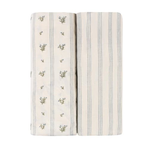 Bassinet Sheets Baby Fitted Bassinet Sheet 2 Pack In Linear Berry Leaf