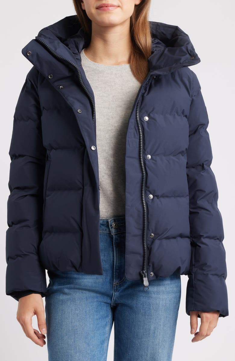 Save The Duck Arena Waterproof Hooded Puffer Jacket, Alternate, color, Blue Black