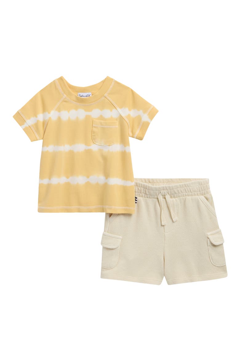 Sunny Tie Dye T-Shirt & Shorts Set, Main, color, SUNNY YLW T DYE