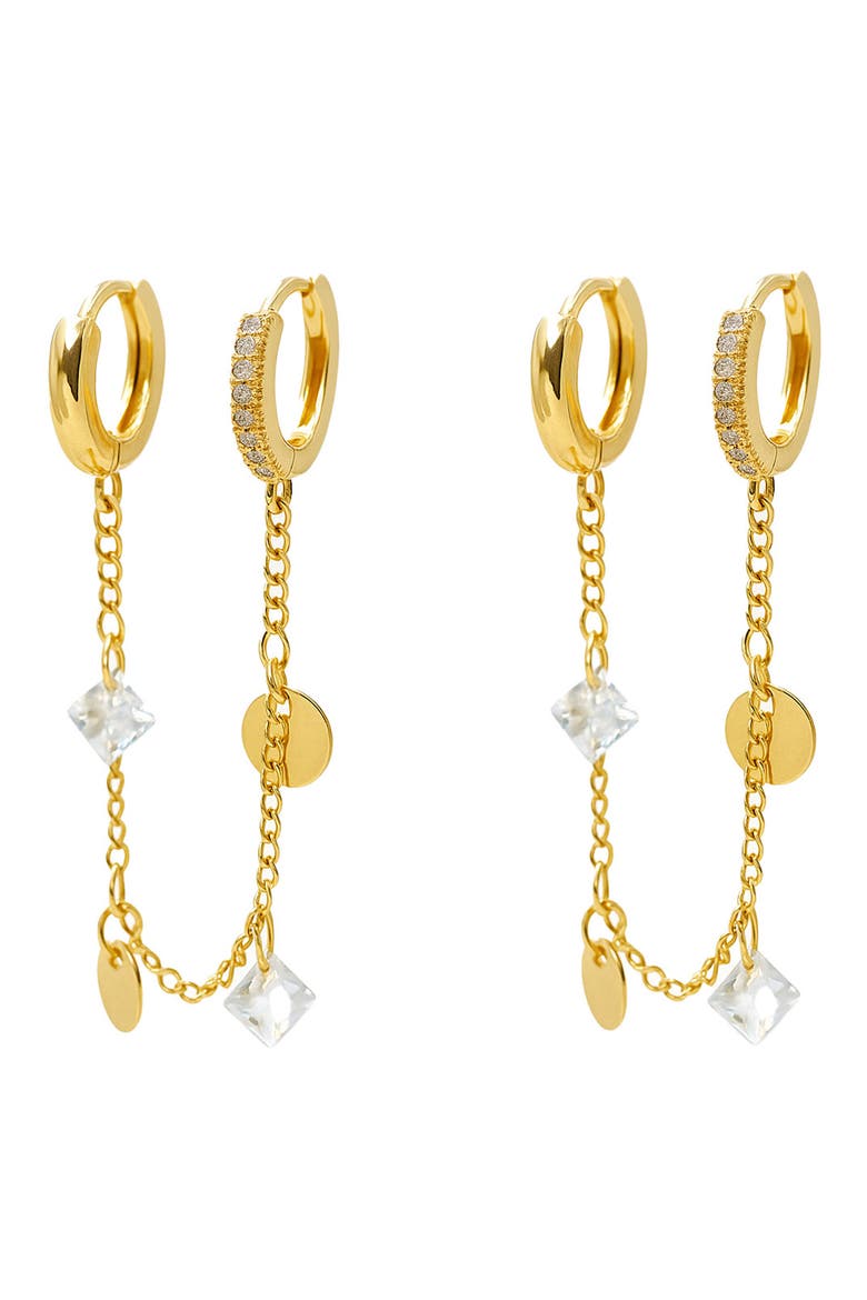 Chain Drop Hoop Earrings, Main, color, GOLD