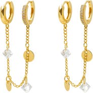 LA MENO Chain Drop Hoop Earrings