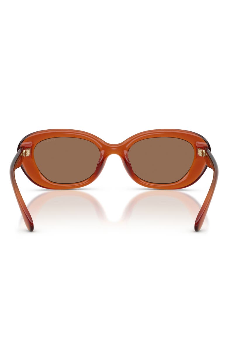 COACH 54mm Oval Sunglasses, Alternate, color, Milky Amber / Wine Solid