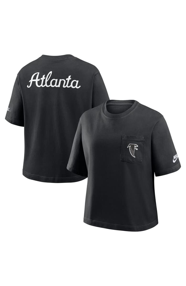 Nike Women's Nike Black Atlanta Falcons Rewind Pocket Boxy T-Shirt, Alternate, color, Black