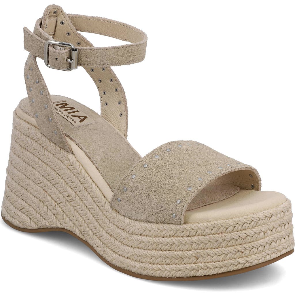 Mia Pascha Ankle Strap Espadrille Platform Sandal In Sand