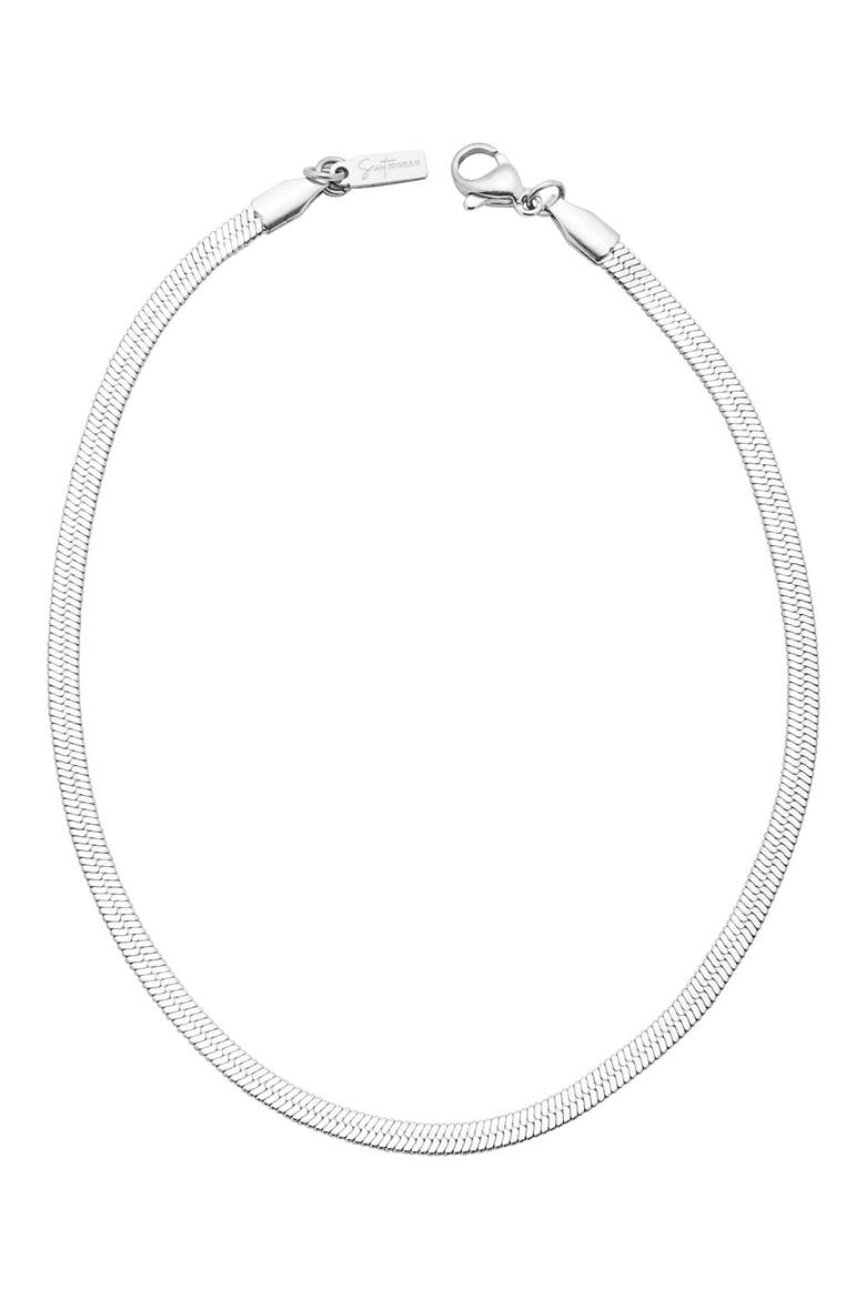 Edie Herringbone Chain Anklet, Main, color, SILVER