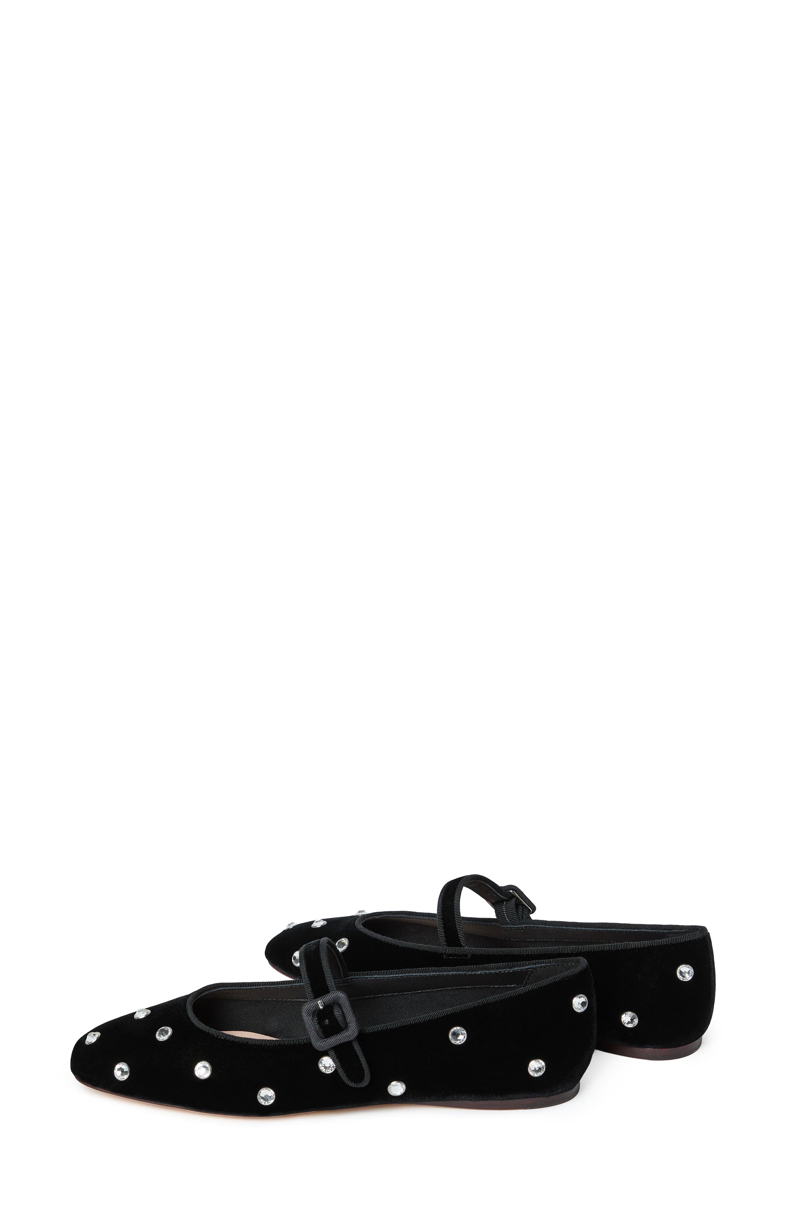 Loeffler Randall <p>Ginger Mary Jane Flat (Women) </p>, Alternate, color, Black/ Crystal