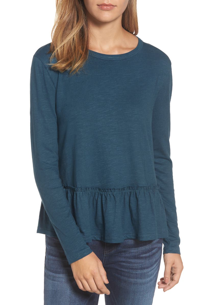 Caslon<sup>®</sup> Peplum Tee, Main, color,