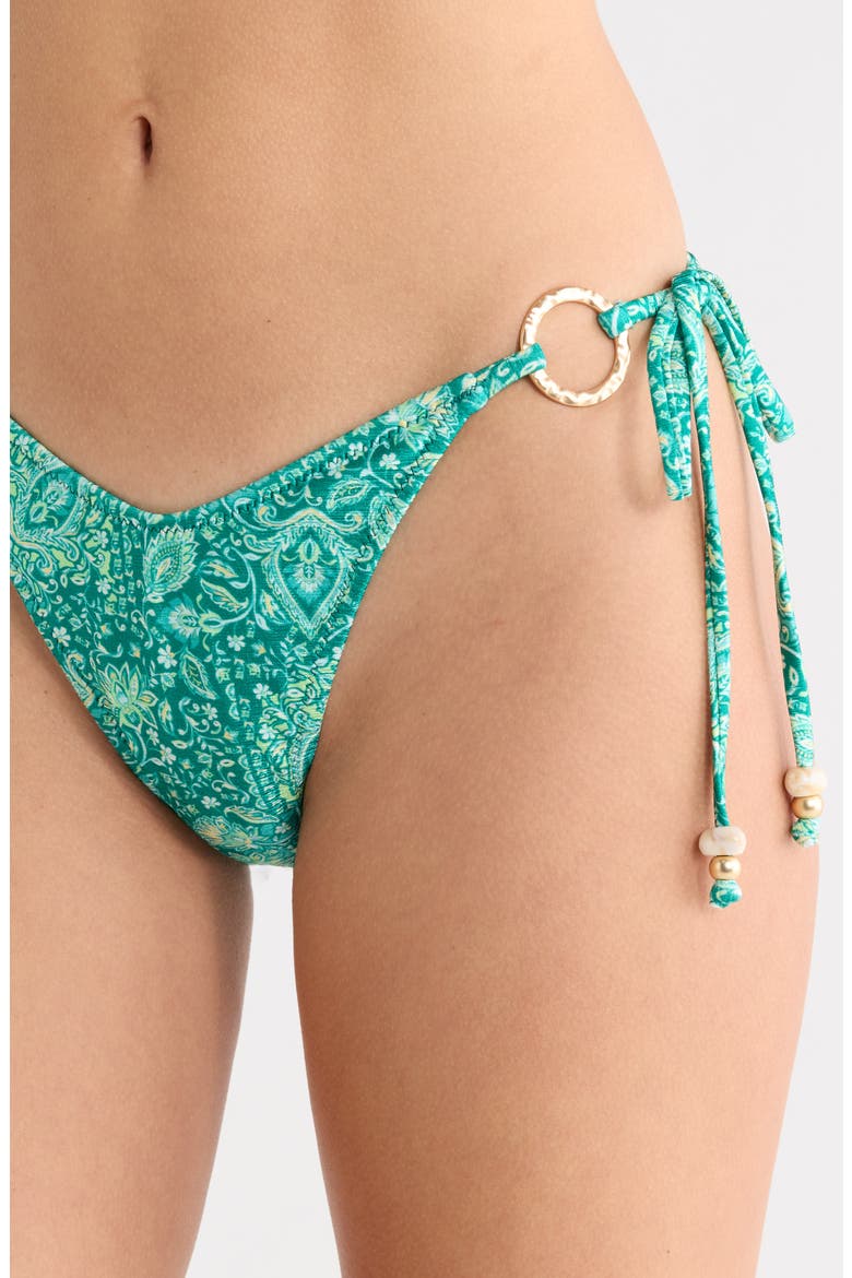 Ring Side Tie Bikini Bottoms, Alternate, color, EMERALD AURA