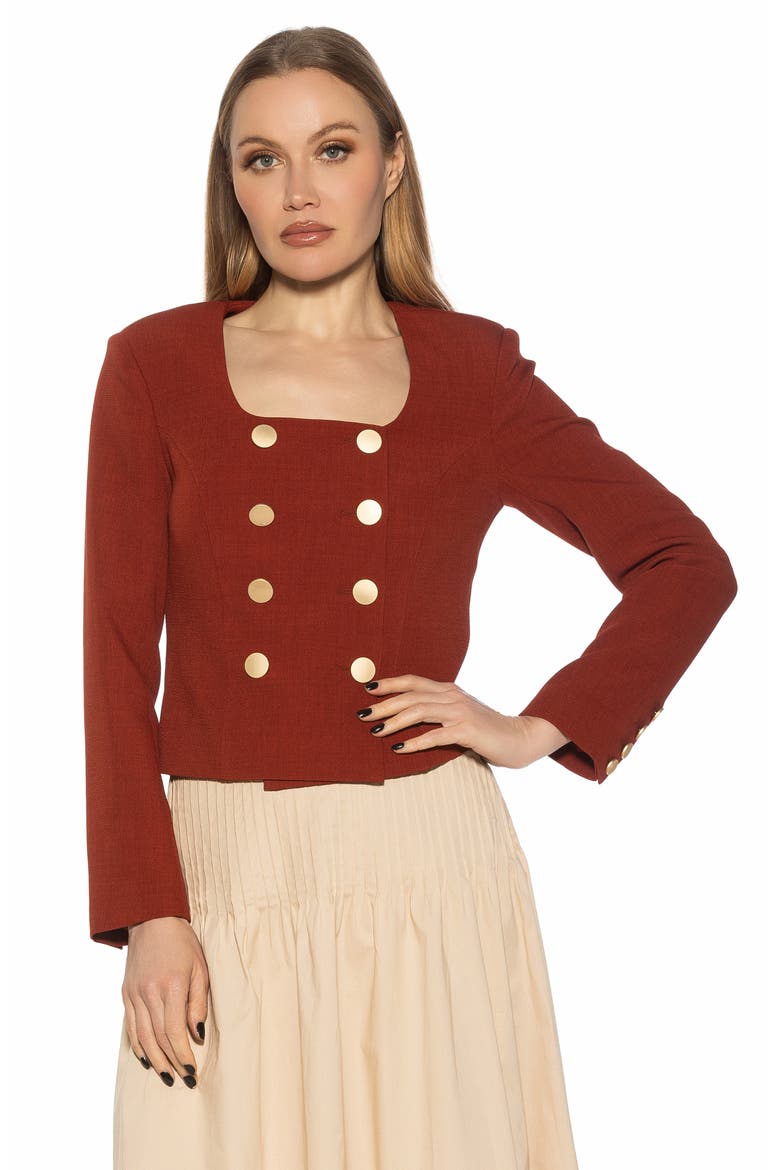 Aria Scoop Neck Retro Blazer, Alternate, color, RED