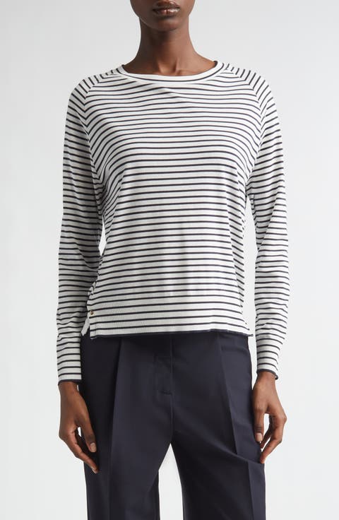 Stripe Lyocell & Cotton Sweater