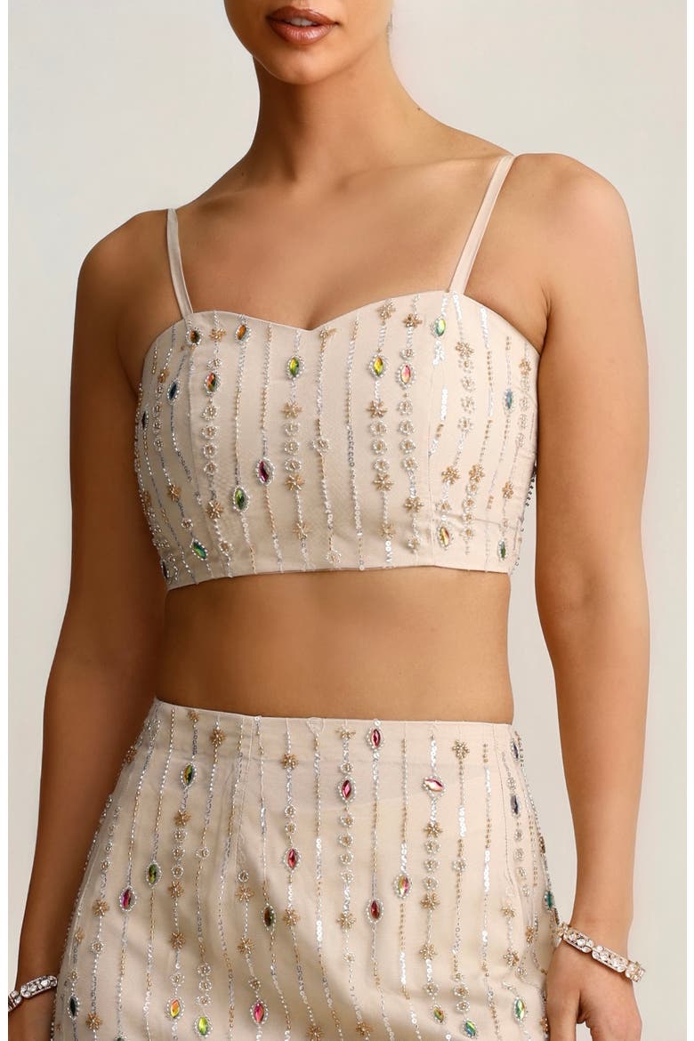 Isha Beaded Crop Camisole, Main, color, IVORY