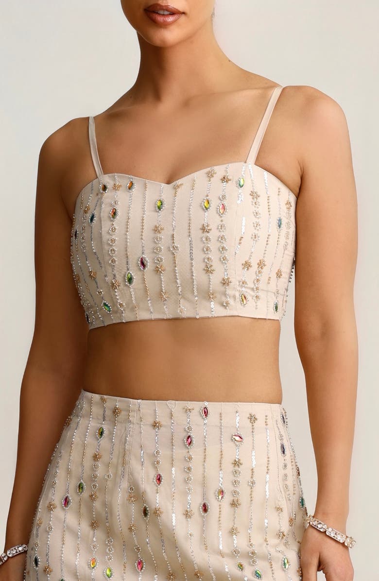 holiCHIC Isha Beaded Crop Camisole, Main, color, Ivory