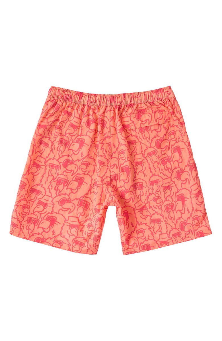 SAXX Go Coastal 7-Inch Volley Swim Trunks, Alternate, color, Parrot Party-Coral