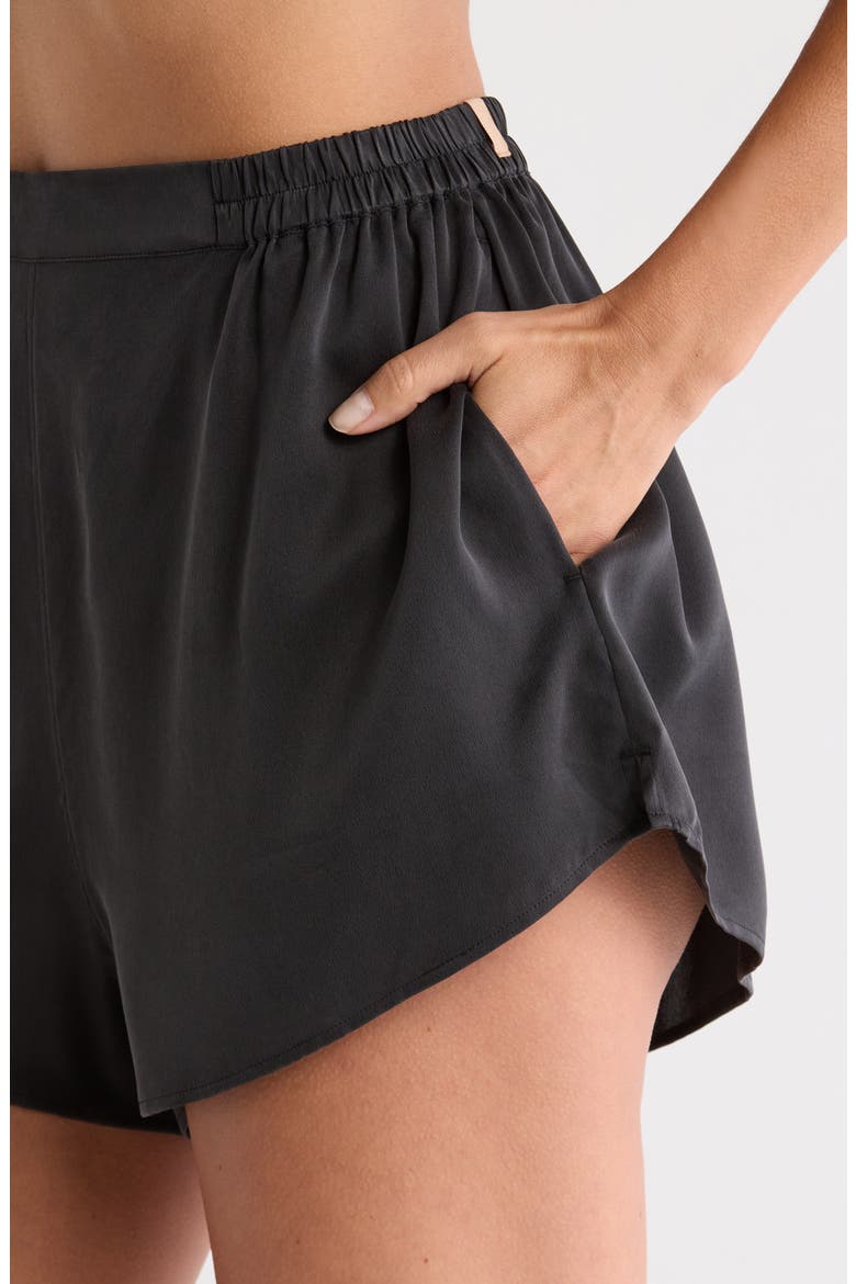 Washable Silk Short Pajamas, Alternate, color, IMMERSED BLACK